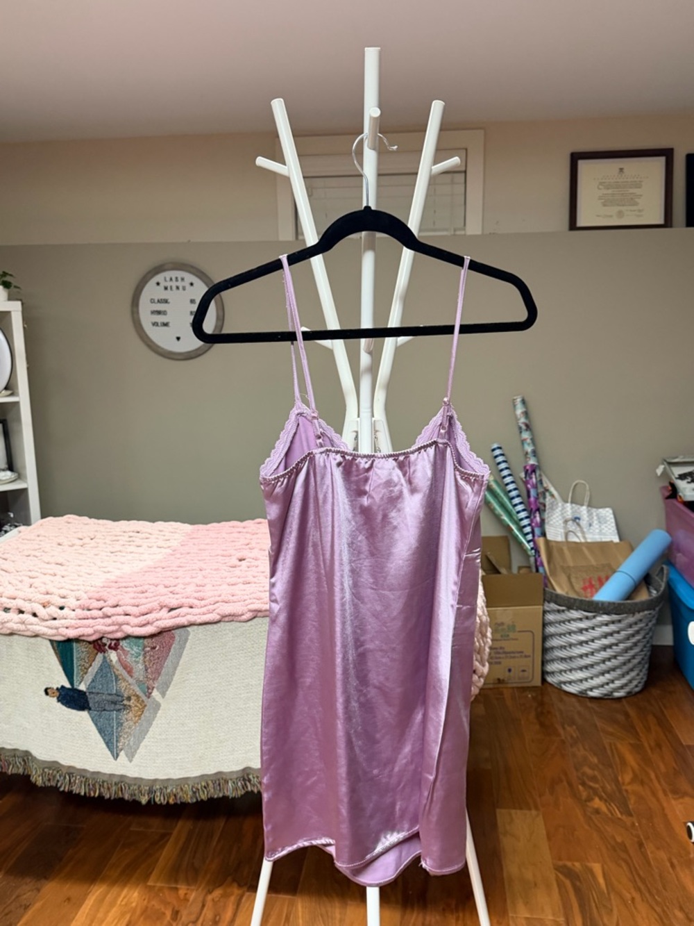 La Hearts Lavender Satin Mini Dress - Picture 3 of 6